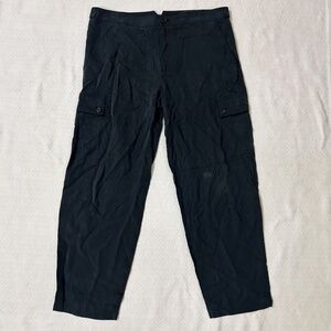 NWT BANANA REPUBLIC sz 10 black tencel lyocell pants tapered front pockets